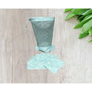 Filet de lavage avec ses 7 lingettes bleu