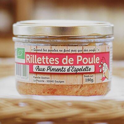 Rillettes de poule aux piments d'espelette