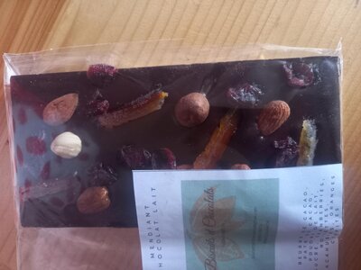 Tablette chocolat noir mendiant