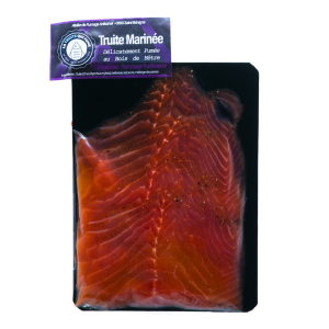 Truite marinée, légèrement fumée
