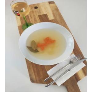 Fumet de truites au citron et laurier