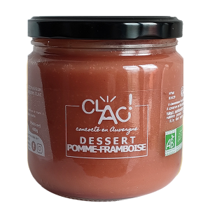 Dessert pomme framboise