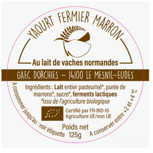 Le yaourt sur lit de marrons 125g