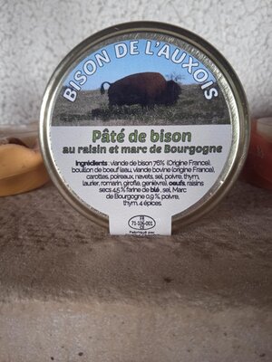Pâtés  bison raison marc de bourgogne -180g