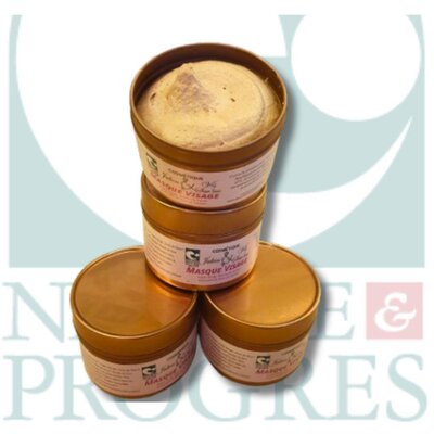 Masque visage argile rouge, karité et rose