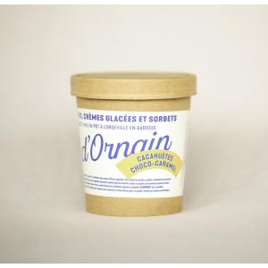 Crème glacée cacahuètes-choco-caramel