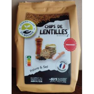 Chips de lentilles 'poivre et sel'