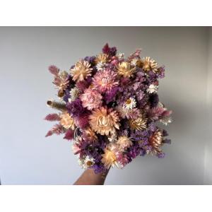 Bouquet fleurs séchées couleurs douces