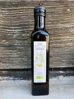 Huile vierge bio aromatisée fenouil
