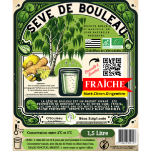 Sève de bouleau fraiche  peps