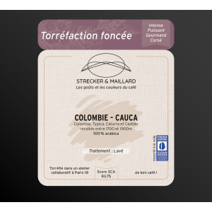 Café grain - colombie-cauca - torréf. foncée