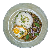 Bœuf sauté au basilic thaï + riz