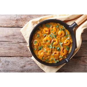 Crevettes au saté & lait de coco + riz jasmin