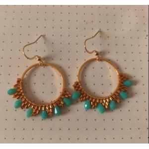 Boucles perles goutte turquoise
