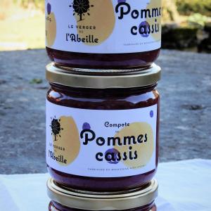Compote bio de pomme cassis
