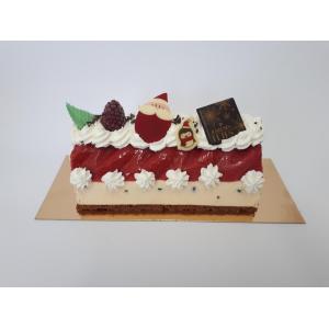 Bûche 6/8 parts yaourt-framboise sur speculos