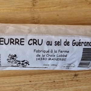 Beurre cru fermier au sel de guérande (250g)