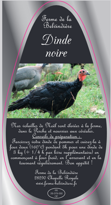 Dinde de noel la belvindière ( max 4 kg)