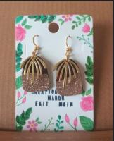 Boucles bois paillettes