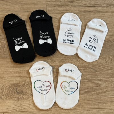 Chaussettes maître, maîtresse, atsem..
