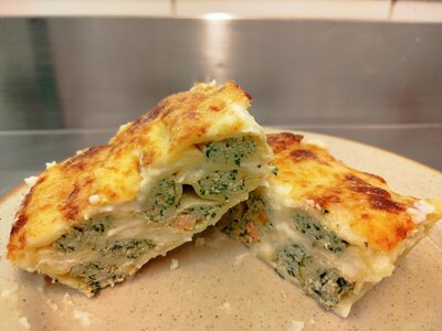 Gratin de cannelloni à la truite des pyrénées