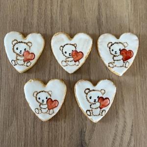 Biscuits peints 'fête des mères' ourson
