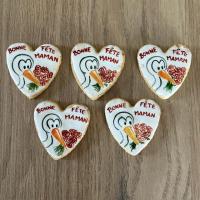 Biscuits peints 'fête des mères' cigogne
