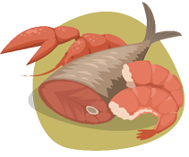 Poissons, mollusques, crustacés